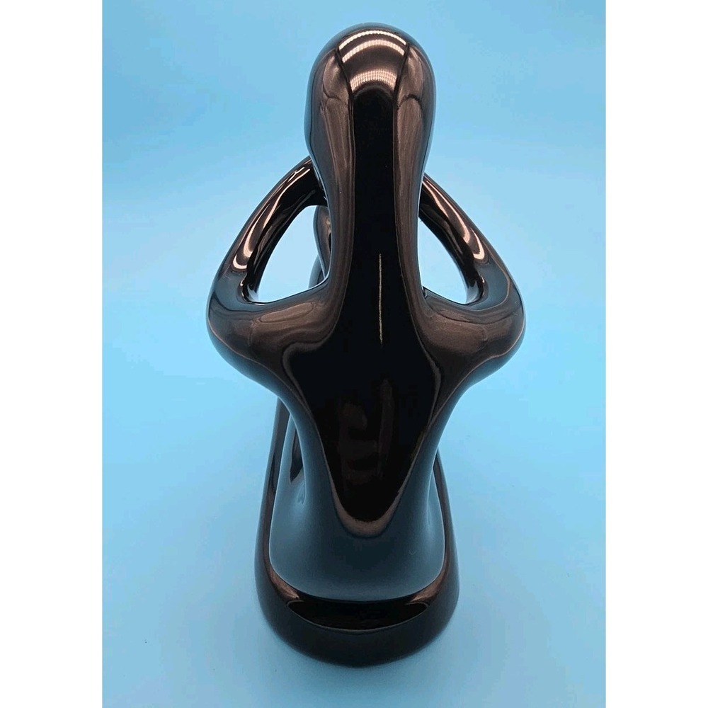 Black Resin Abstract Sculpture Mother & Child Modern Art Made in Thailand - Picture 2 of 6